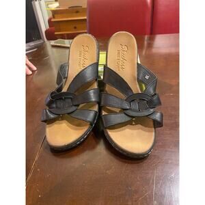 Skechers Luxe Foam Passenger Getaway Sandals Black Women's size 10